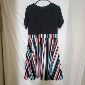 NWT Black/multicolor tea length dress